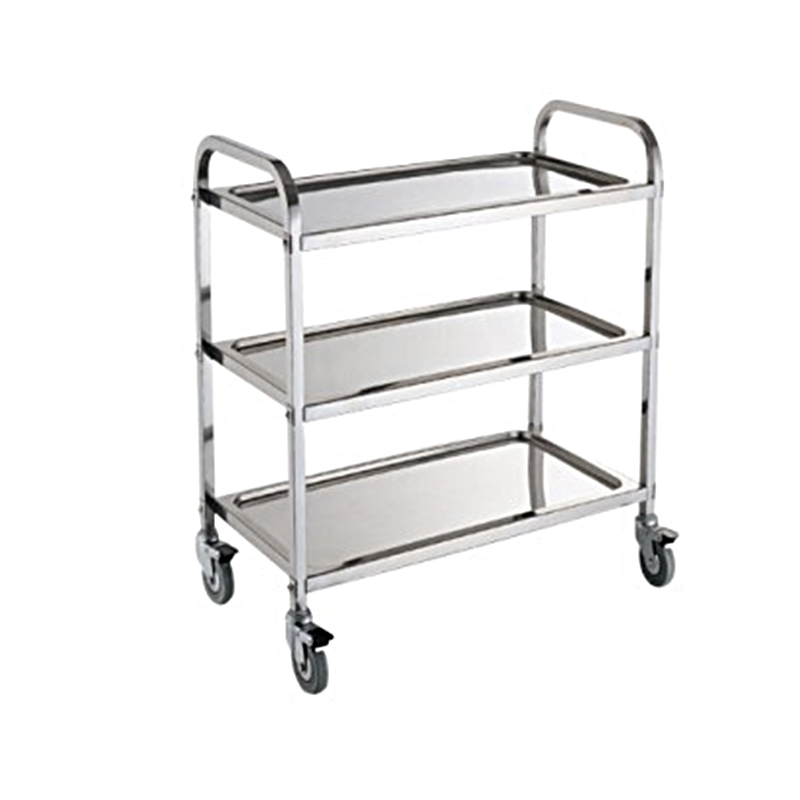What ergonomic designs are used in stainless steel panel three-tier dining car to improve the convenience of operation?